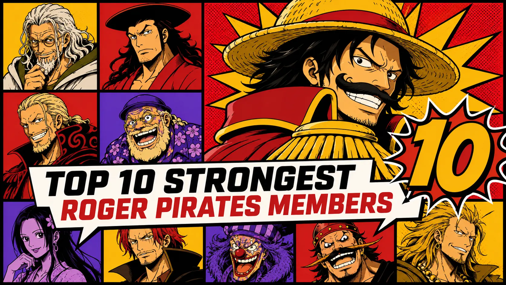 Top 10 Strongest Roger Pirates Members from OnePiece